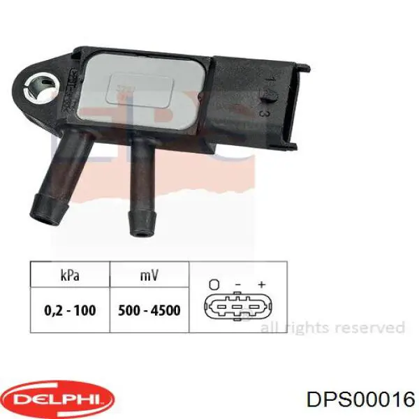 DPS00016 Delphi sensor de presion de escape