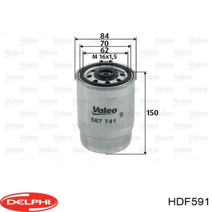 HDF591 Delphi filtro combustible