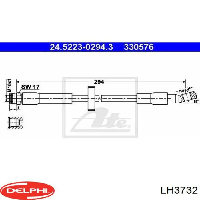 SE022744400B VAG tubo flexible de frenos trasero