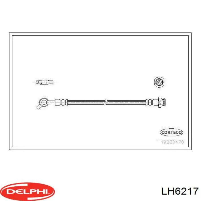 LH6217 Delphi tubo flexible de frenos delantero izquierdo