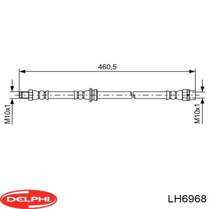 LH6968 Delphi tubo flexible de frenos trasero