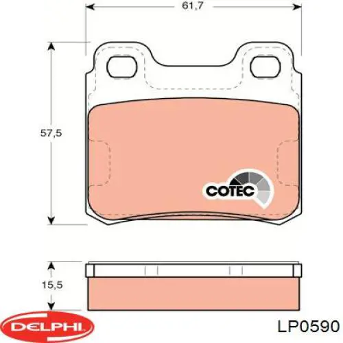 LP0590 Delphi pastillas de freno traseras