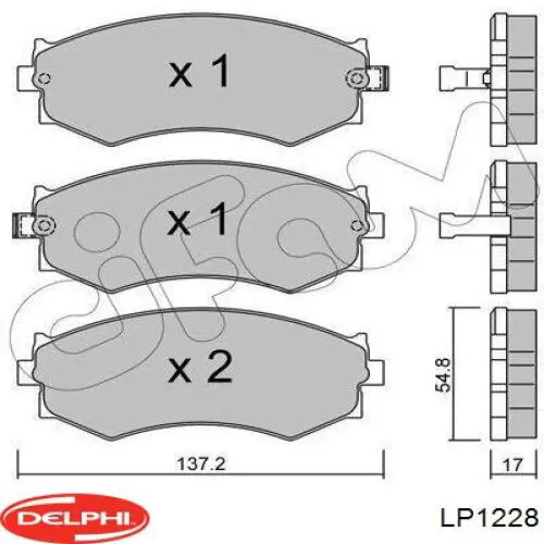 LP1228 Delphi pastillas de freno delanteras
