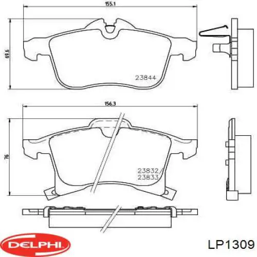 LP1309 Delphi pastillas de freno delanteras