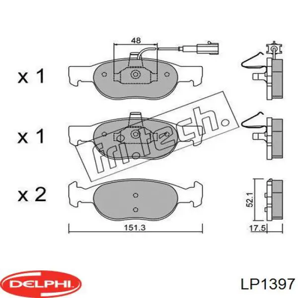 LP1397 BRP pastillas de freno delanteras