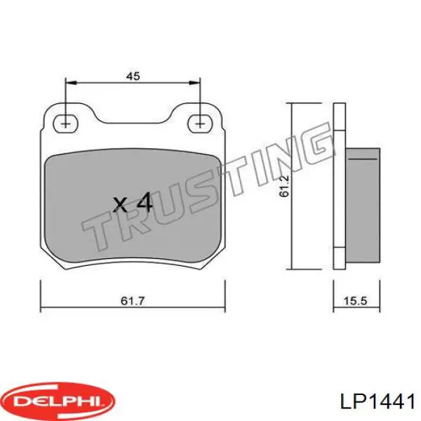 LP1441 Delphi pastillas de freno traseras