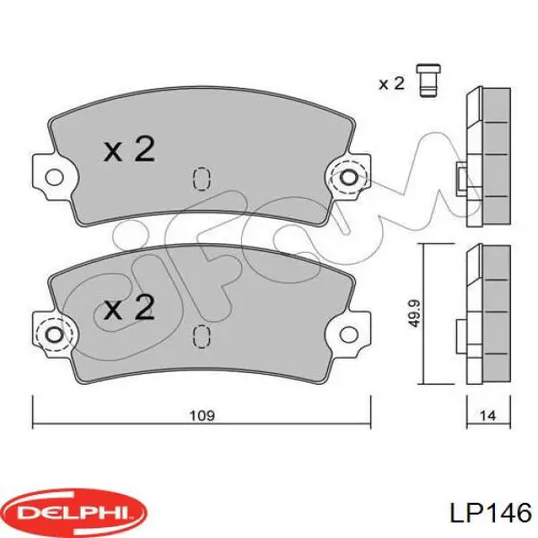 LP146 Delphi pastillas de freno traseras