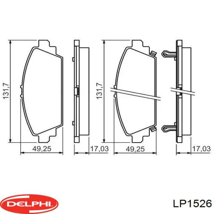 LP1526 Delphi pastillas de freno delanteras