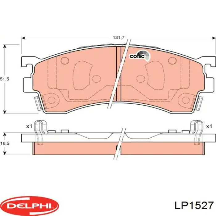 LP1527 Delphi pastillas de freno delanteras