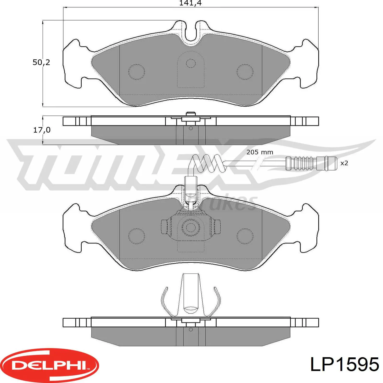 LP1595 Delphi pastillas de freno traseras