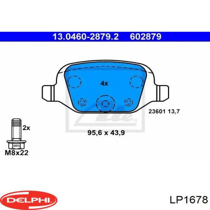 LP1678 Delphi pastillas de freno traseras