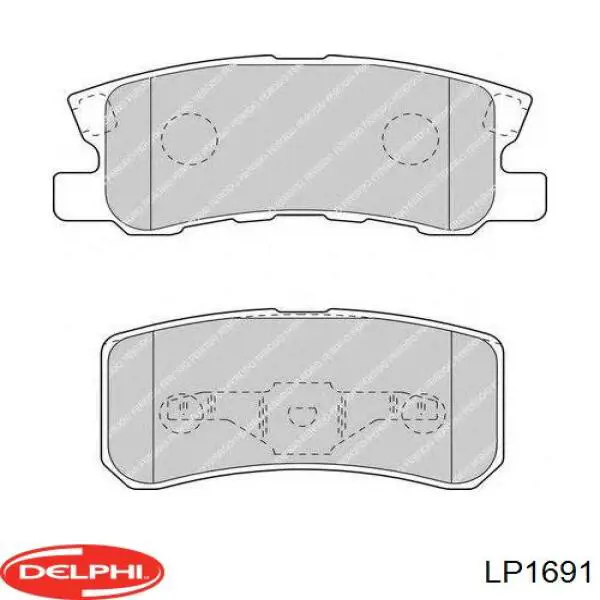 LP1691 Delphi pastillas de freno traseras