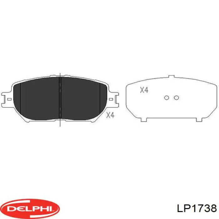 LP1738 Delphi pastillas de freno delanteras