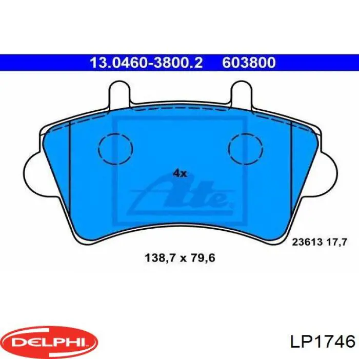 LP1746 Delphi pastillas de freno delanteras
