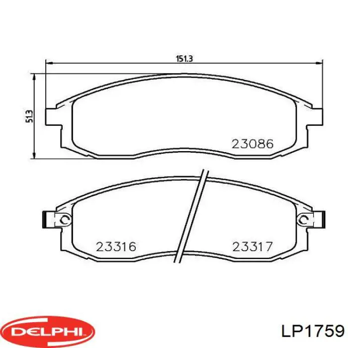 LP1759 Delphi pastillas de freno delanteras