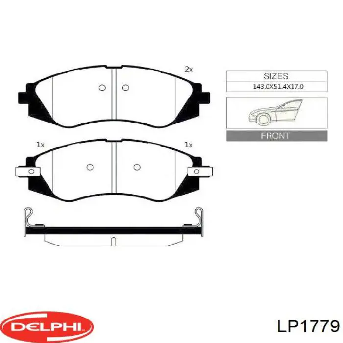 LP1779 Delphi pastillas de freno delanteras