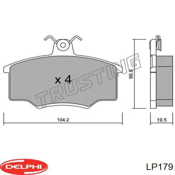 LP179 Delphi pastillas de freno delanteras