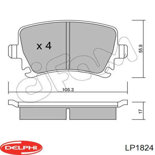 LP1824 Delphi pastillas de freno traseras