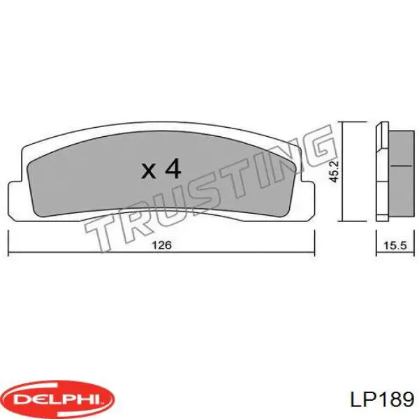 LP189 Delphi pastillas de freno delanteras