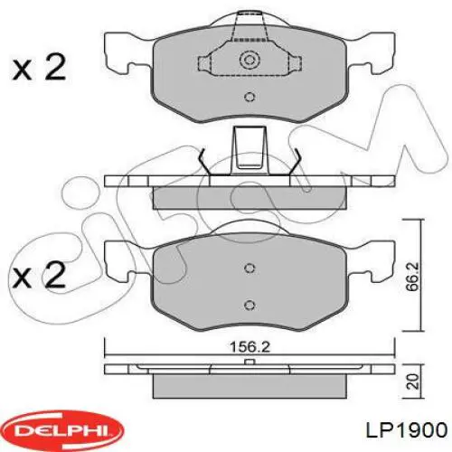 LP1900 Delphi pastillas de freno delanteras