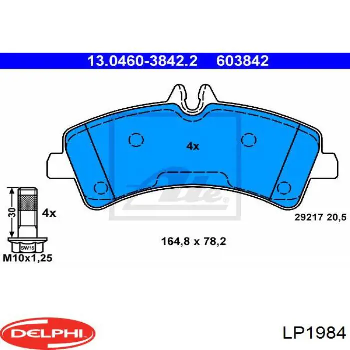 LP1984 Delphi pastillas de freno traseras