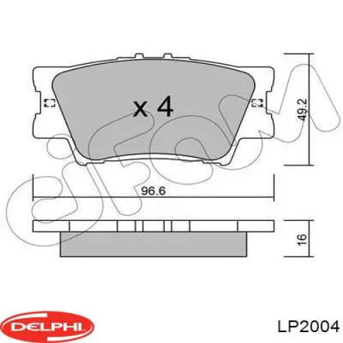 LP2004 Delphi pastillas de freno traseras