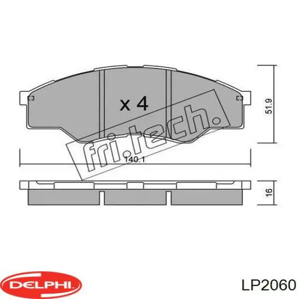 LP2060 Delphi pastillas de freno delanteras