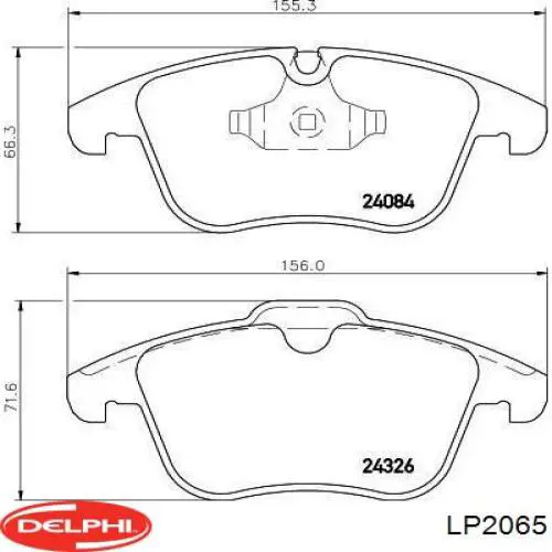 LP2065 Delphi pastillas de freno delanteras
