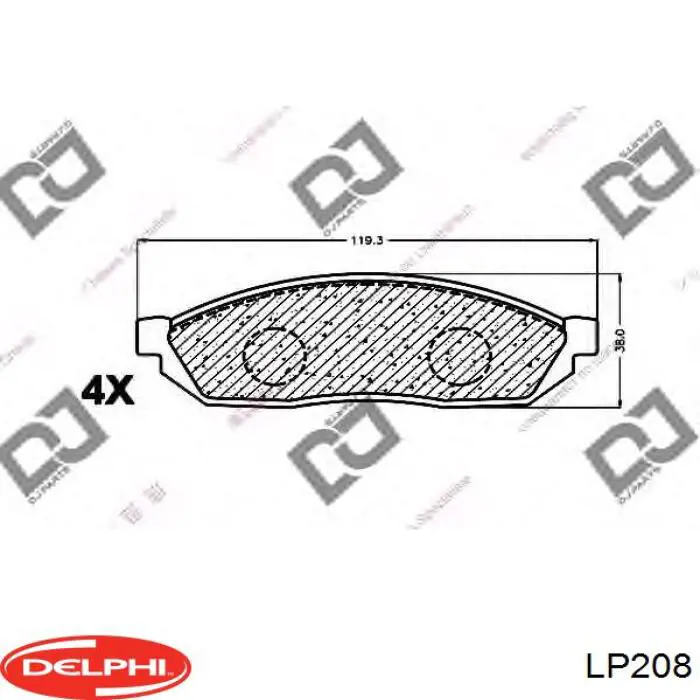 LP208 Delphi pastillas de freno delanteras