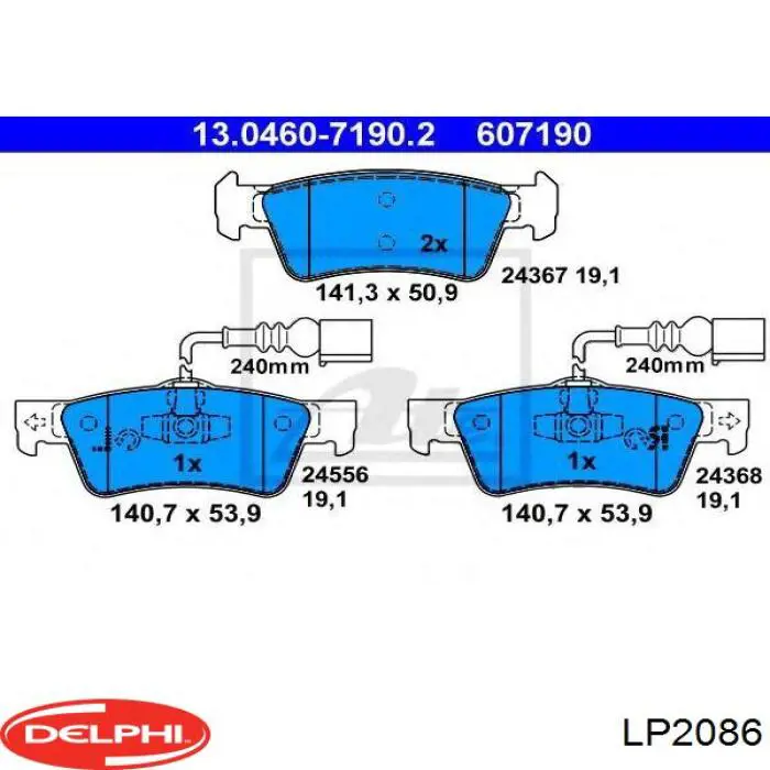 LP2086 Delphi pastillas de freno traseras