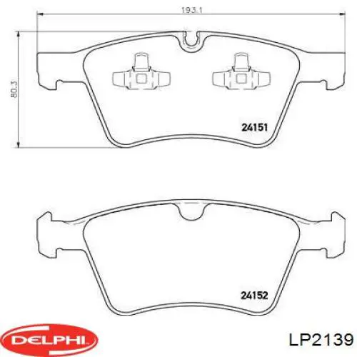 LP2139 Delphi pastillas de freno delanteras