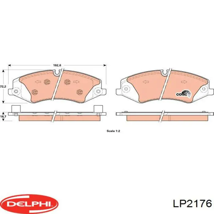 LP2176 Delphi pastillas de freno delanteras