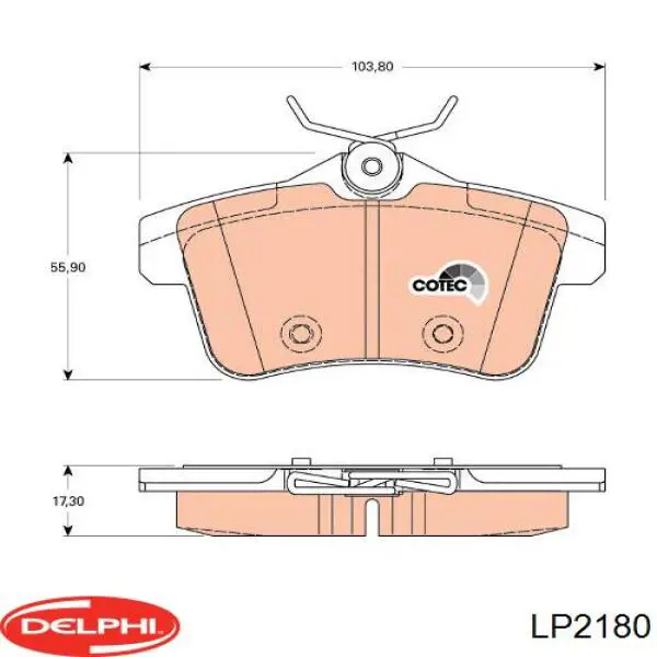 LP2180 Delphi pastillas de freno traseras