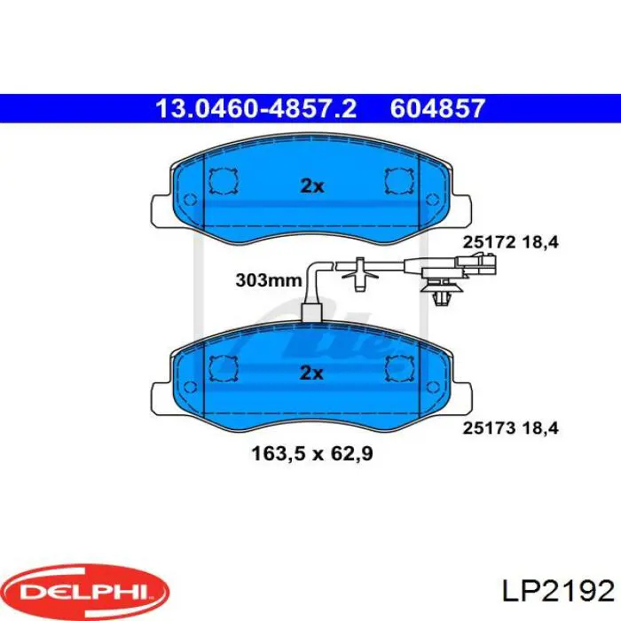 LP2192 Delphi pastillas de freno traseras