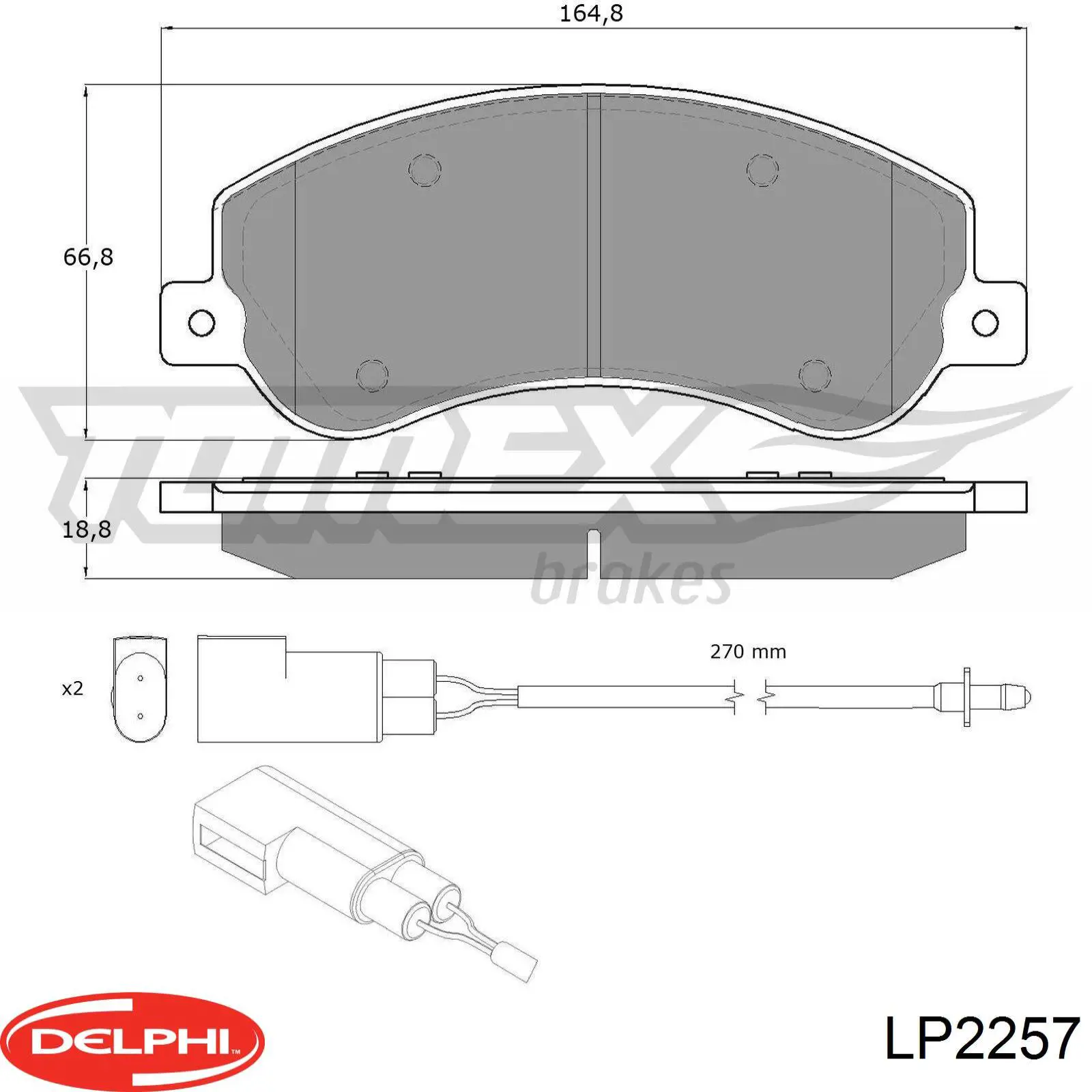 LP2257 Delphi pastillas de freno delanteras