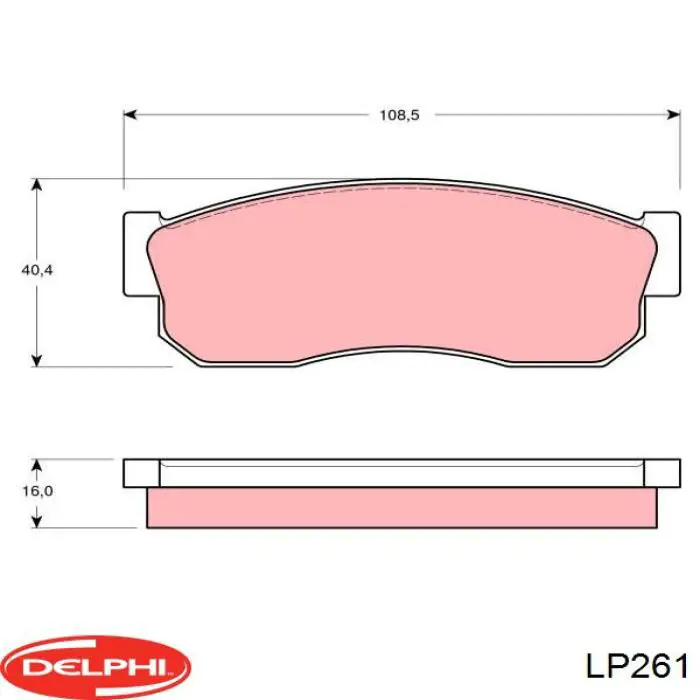 LP261 Delphi pastillas de freno delanteras