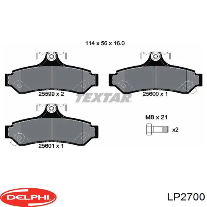 LP2700 Delphi pastillas de freno traseras