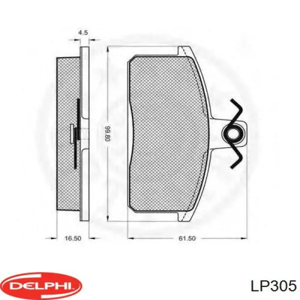 LP305 Delphi pastillas de freno delanteras