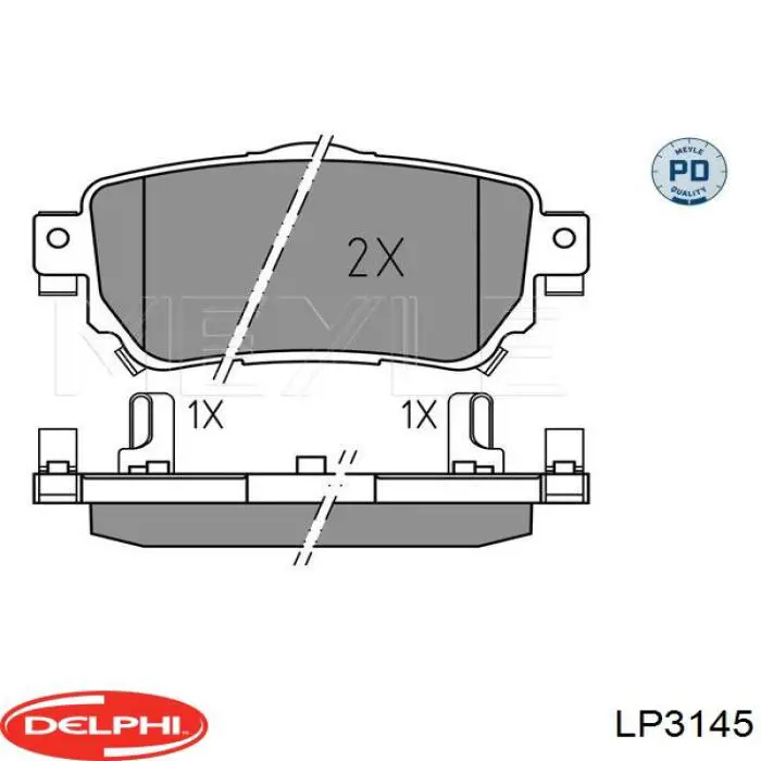 LP3145 Delphi pastillas de freno traseras