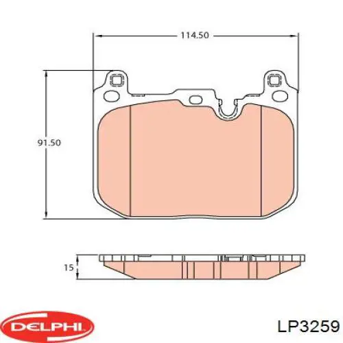 LP3259 Delphi pastillas de freno delanteras