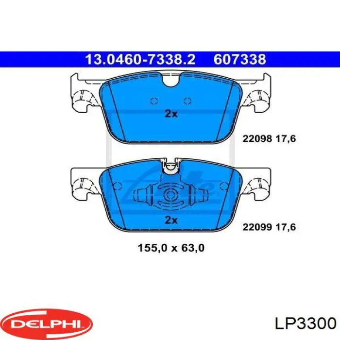 LP3300 Delphi pastillas de freno delanteras