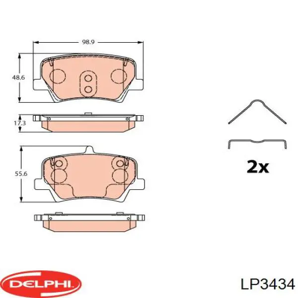 LP3434 Delphi pastillas de freno traseras