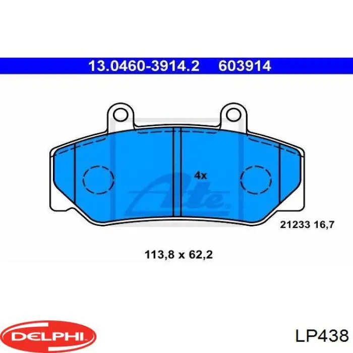 LP438 Delphi pastillas de freno delanteras