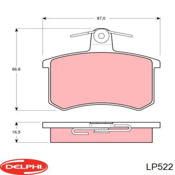 LP522 Delphi pastillas de freno traseras