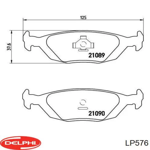 LP576 Delphi pastillas de freno traseras