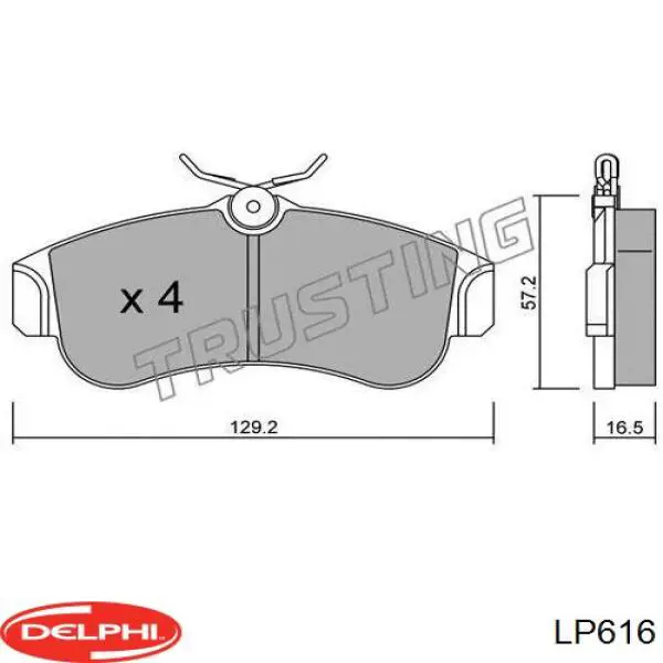 LP616 Delphi pastillas de freno delanteras