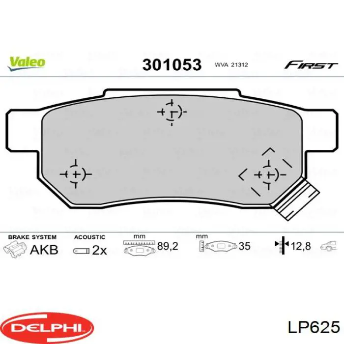 LP625 Delphi pastillas de freno traseras