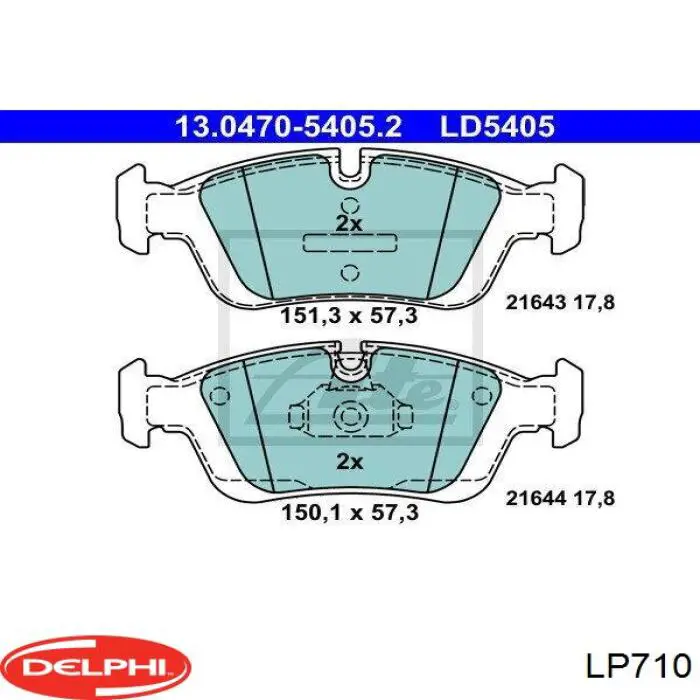 LP710 Delphi pastillas de freno delanteras