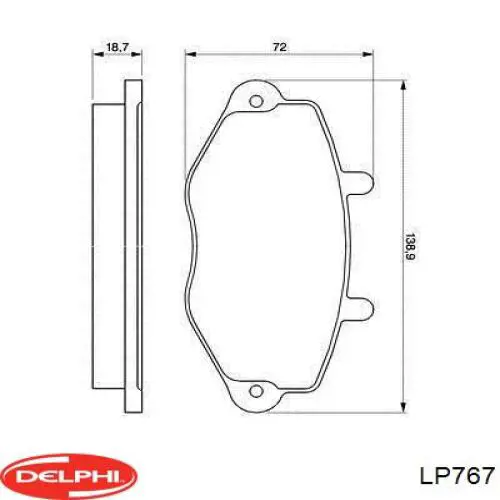 LP767 Delphi pastillas de freno delanteras