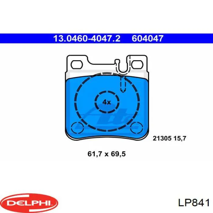 LP841 Delphi pastillas de freno traseras